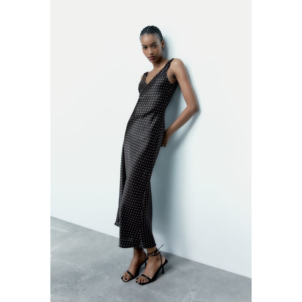 ZARA Polka Dot Slip Midi Dress NWT Sz XL